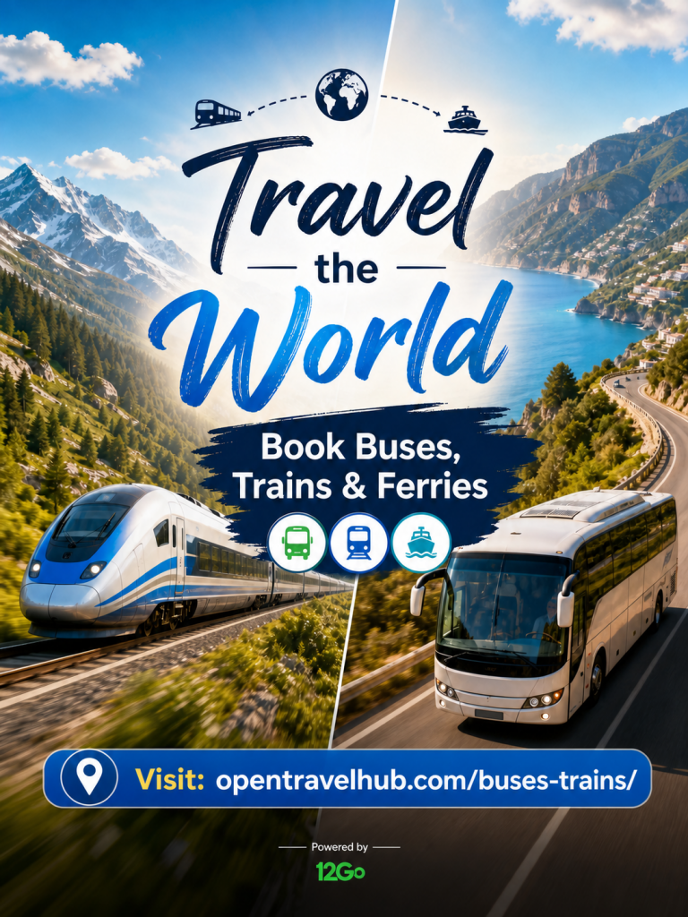 Search and book bus and train tickets across Southeast Asia and worldwide with Opentravelhub. Find the best routes and prices for your journey